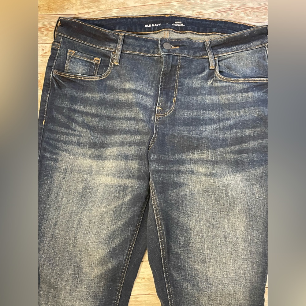 🆕 Old Navy Women’s Mid-Rise Rockstar Super-Skinny Jeans 14 Large Dark Wash - Picture 10 of 16